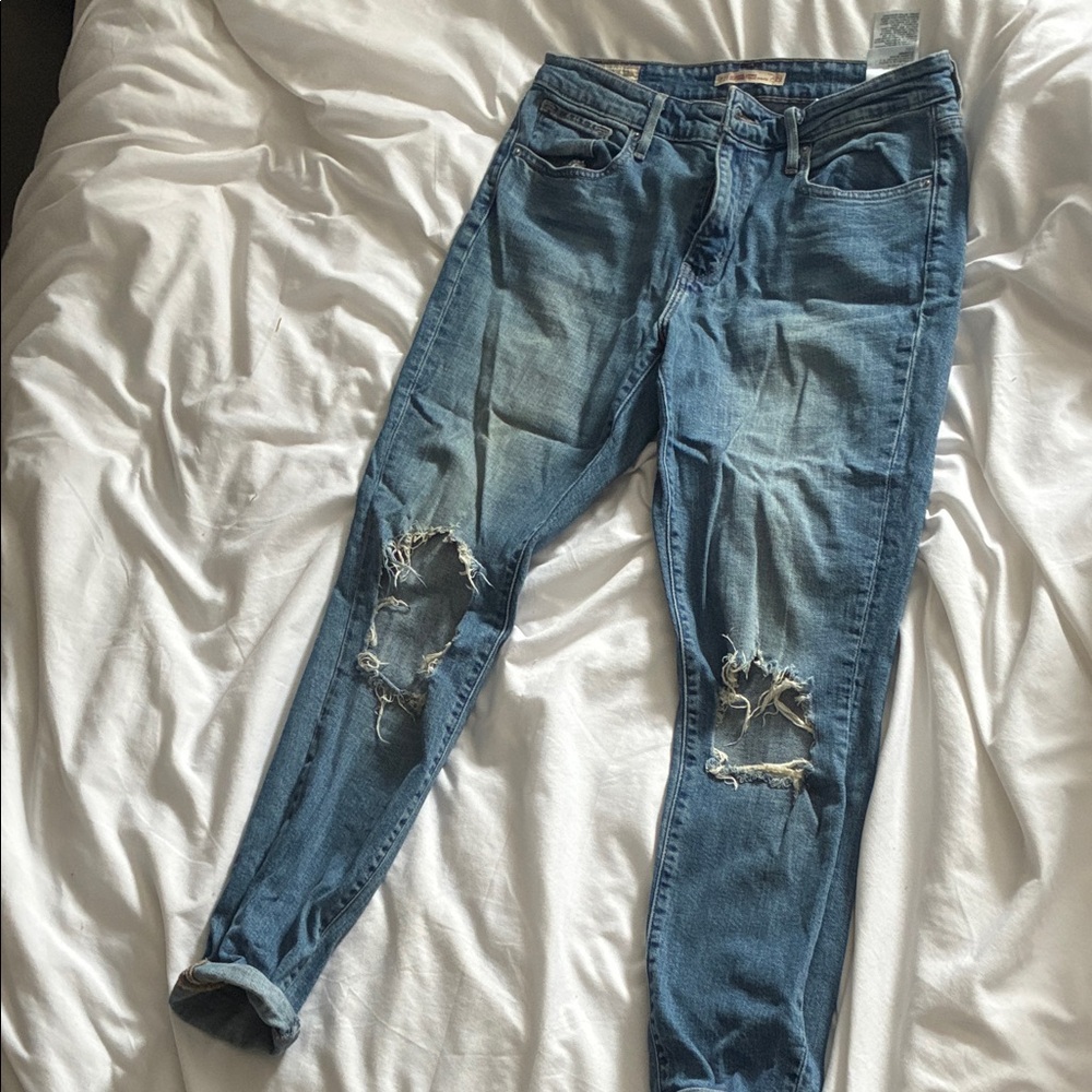 Levi's Blue Distressed 721 Women Jeans